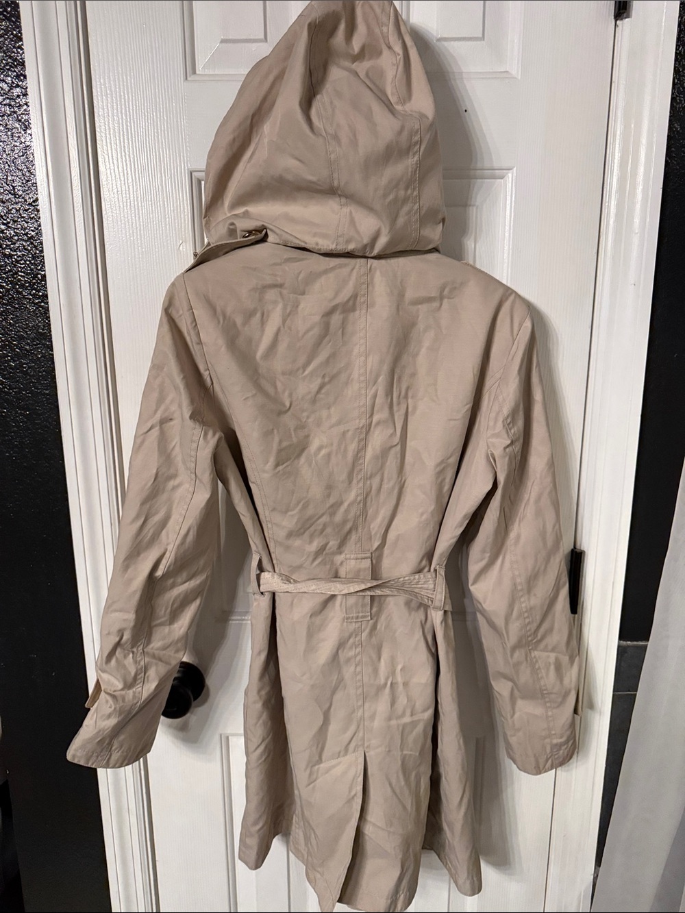 MICHAEL Michael Kors Hooded Trench Coat in Light Beige - Picture 2 of 3